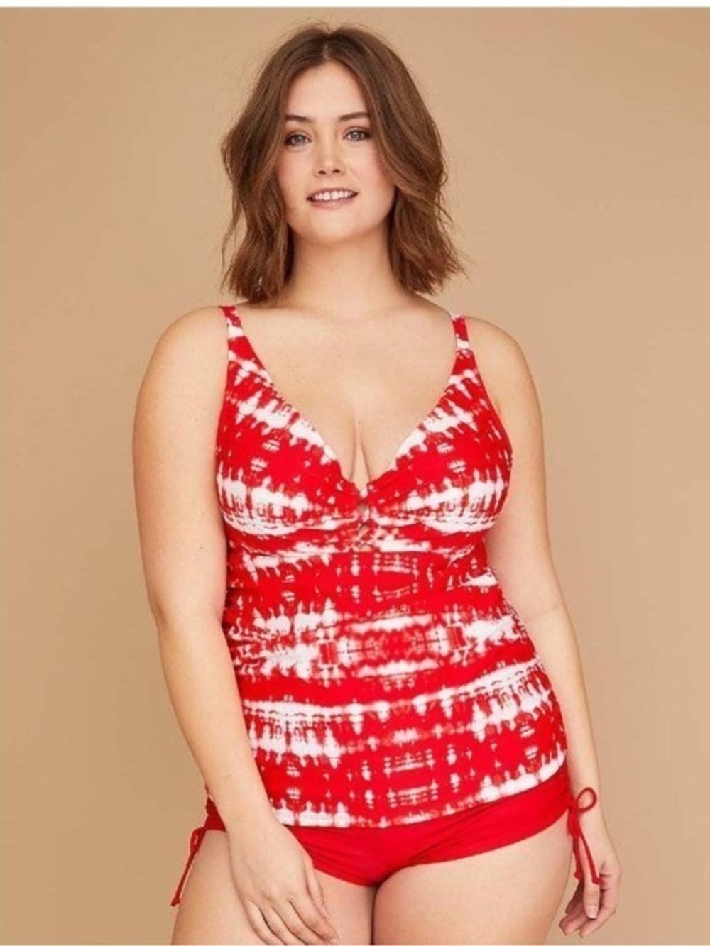 Cacique Balconette Swim Red White Tie Dye
Swim Tankini Top size 44DD